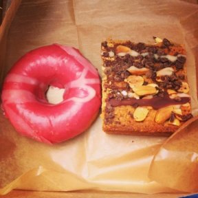 Gluten-free donut and bar from Cinnamon Snail